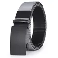 Men's tactical woven nylon belt with gray and black pattern and matte automatic buckle - 105cm / Grey Black Patchwork