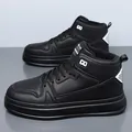 Baskets montantes noires pour hommes avec doublure polaire et semelle épaisse d'hiver - EU 39 / Noir (310)