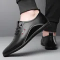 Mocassins décontractés en cuir noir pour hommes avec semelle souple antidérapante - EU 38 / Noir Doublé de Polaire