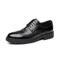 Scarpe Brogue classiche nere con trama a coccodrillo goffrata e design formale stringato - EU 38 / Nero Fodera Singola