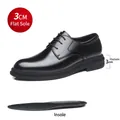 Flache Herren-Business-Schuhe in Schwarz mit Standard-Einlegesohle und 3cm Sohle - 37 / Flacher Ganzjahresstil / Schwarz