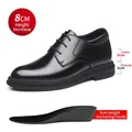Schwarze Business-Schuhe für Herren mit 8cm Erhöhung und hochwertigem Leder-Finish - 37 / Ganzjahres 8cm Höhenvergrößerung / Schwarz
