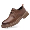 Sandali casual da uomo in pelle marrone con suole spesse a carrarmato e design traspirante - 38 / Scarpe (51) / Marrone