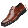 Chaussures Derby marron à bout rapporté pour hommes avec élévation de 6cm et semelle épaisse - 38 / Modèle à Rehaussement de Taille Toutes Saisons / Marron