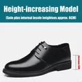 Herren Business Lederschuhe in Schwarz mit 6 cm integrierter Erhöhung für Männer - 37 / Verdeckte Höhenzunahme Stil (229) / Schwarz