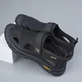 Sandali sportivi neri da uomo in mesh con cinturino a strappo e suola in gomma antiscivolo - 38 / Nero