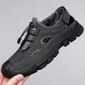 Sandales de randonnée gris foncé pour hommes avec mesh respirant et semelle antidérapante - EU 38 / Gris
