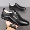 Chaussures décontractées pour hommes en cuir noir avec doublure chaude en polaire - 38 / Noir Doublé de Polaire
