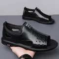 Sandalias negras de playa para hombre con diseño calado y suela gruesa antideslizante - EU 38 / Negro