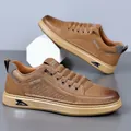 Mocassins pour hommes en similicuir marron avec logo RETORI et semelles épaisses - 38 / Marron Doublure Simple