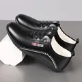 Men's black loafers with plush white lining and anti-slip rubber soles for winter - EU 38 / Black Fleece Lined