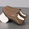 Brown slip-on men's leather loafers with warm white faux shearling lining and rubber sole - EU 38 / Brown Fleece Lined