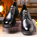 Polished black lace-up business dress shoes with plush lining and thick anti-slip sole - EU 38 / Black Solid Shoes