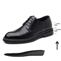 Schwarze Business-Schuhe für Herren mit 6cm Erhöhung durch Einlegesohle und Außensohle - 37 / Schwarz Höhenvergrößerung Hohl