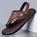 Comfortabele bruine heren strandsandalen met antislipzool en verstelbare bandjes - 38 / Bruin