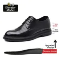 Scarpe rialzate da uomo in pelle nera con dettagli traforati traspiranti - 37 / Nero Traforato Aumento dell'Altezza (6cm)