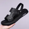 Herren Freizeit-Sandalen in Schwarz mit Baumstruktur und verstellbarem Riemen - EU 38 / Schwarz