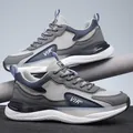 Baskets de sport en maille pour hommes gris et bleu marine avec semelle épaisse - EU 38 / Gris (Style Maille)