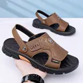 Braune Herren-Sandalen mit drehbarem Fersenriemen und weicher Latex-Sohle für Sommer - EU 38 / Braun