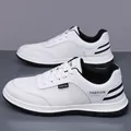 White breathable mesh sports sneakers for men with black stripe detailing and laces - EU 38 / White Mesh