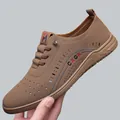 Scarpe uomo slip-on in pelle marrone con dettagli traforati traspiranti e suola morbida - Marrone Traforato