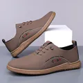Men's casual breathable hollow summer loafers in khaki with non-slip soft rubber soles - 38 / Brown Single Shoes