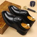 Classic black leather business shoes for men with elegant lace-up design for formal wear - EU 37 / Black Lace-up