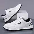 White and black breathable mesh sports sneakers with non-slip soft soles and trendy design - White Mesh