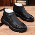 Botas de invierno negras para hombre con forro polar cálido y cremallera lateral - EU 38 / Negro Slip-on con Terciopelo