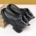 Botas de invierno negras para hombre con forro de felpa gruesa y cuero antideslizante - EU 38 / Estilo con Correa Negra