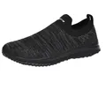 Men's slip-on knit walking shoe in black-grey mix with durable sawtooth sole - 39 / Black and Gray