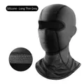 Long dark grey ice silk balaclava with internal silicone anti-slip grip for cycling - Second Generation Silicone Long Style / Gray