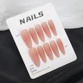 Matte nude pink almond press-on nails set of 10 pieces on display board - Boxed Full Set / Matte Nude Pink Gradient Long Water Drop (BS2243)
