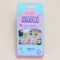 Cute cartoon children's press-on nails set with 24 colorful pieces in a retail box - Glue Style (BT09)