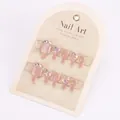Roze cat-eye plaknagels voor tenen met glitter pailletten en steentjes voor de zomer - Lijm Type / Parelroze (ZF78)