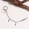 Silver punk shoe chain with gothic barbed wire heart and metallic thorn pendants - Thorn Heart Style