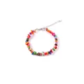 Handgemaakte kleurrijke natuurstenen armband met verstelbare zilveren verlengketting - Veelkleurige Armband