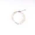 Natuurstenen armband in Hawaïaanse strandstijl met zilveren karabijnsluiting en verlengketting - Witte Grind Armband