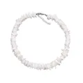 Collier en fragments de nacre blanche irrégulière avec fermoir argenté réglable - Collier de Coquillages Concassés / Blanc