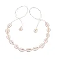 Ensemble collier et bracelet en coquillages cauris naturels de style bohème blanc - Collier Style Ouvert / Blanc