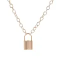Elegant gold padlock pendant necklace with polished cable chain for a vintage look - Style 1 (Lock Pendant Fine Chain) / Gold
