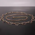Cintura a catena con cuori dorati per donna, gioielli da vita regolabili stile hip hop - Catena da Vita Cuore Grande / Oro