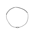 Collier de perles minimaliste avec perle blanche sur cordon noir ajustable - Choker à Perle Unique / Blanc