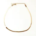 Collana a catena piatta a spina di pesce dorata con chiusura a moschettone ed estensione - Stile Catena a Serpente Piatta / Oro