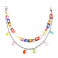 Chic acrylic body chain featuring colorful resin bears and silver metal links - Bear Double Layer Chain