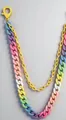 Double-layered colorful resin pant chain with macaron acrylic links and yellow clasp - Yellow