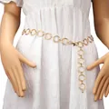 Ceinture de taille multicouche élégante en chaîne métallique dorée pour les robes - Chaîne de Taille Cercle Or