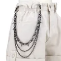 Three-layer punk waist chain with black metal spikes and rivets for streetwear style - Black Rivet Pants Chain