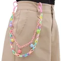 Kleurrijke acryl broekketting met sterhangers in diverse vrolijke macaron kleurtjes - Snoepkleur Ster Dubbele Laag Broekketting