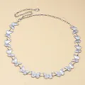 Detailed view of silver butterfly waist chain with adjustable lobster clasp closure - Butterfly Design / Silver Butterfly